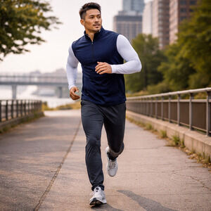 Zero Restriction Tour Series Golf Vest Mens XXL Blue 1/4 Zip Sleeveless Pullover